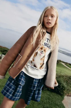 Falda de cuadros con volantes niña