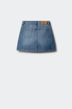 Falda denim botones ni&ntilde;a