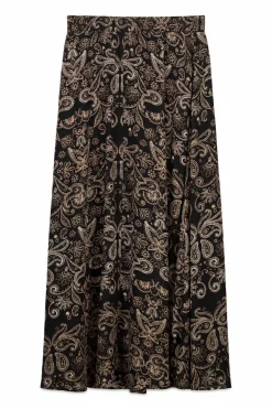 Falda estampada con gomas