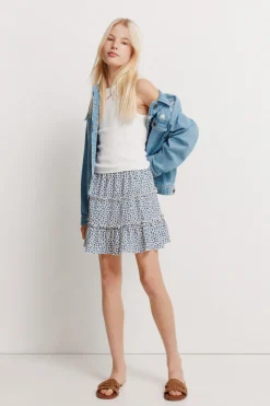 Falda flores ni&ntilde;a