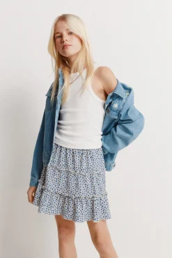 Falda flores ni&ntilde;a