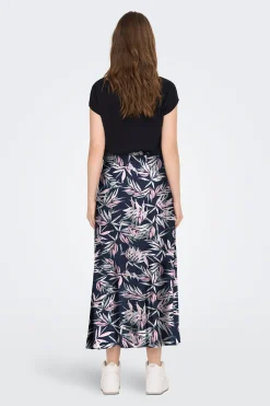 Falda larga estampada cintura el&aacute;stica