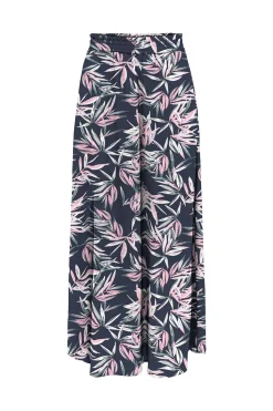Falda larga estampada cintura el&aacute;stica
