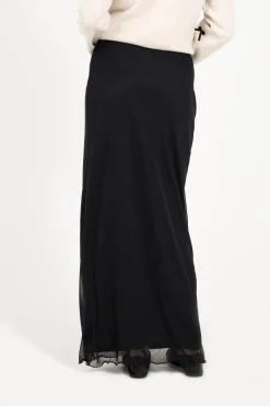 Falda maxi con malla