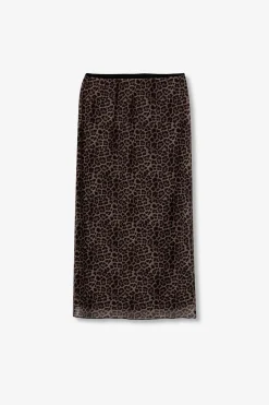 Falda midi animal print