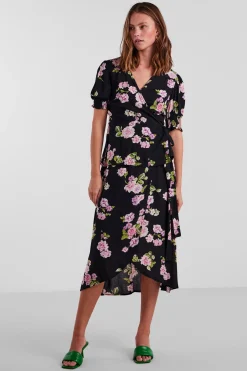 Falda midi cruzada con lazada