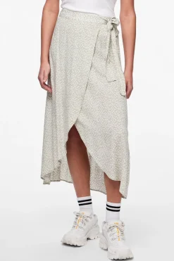 Falda midi cruzada con lazada