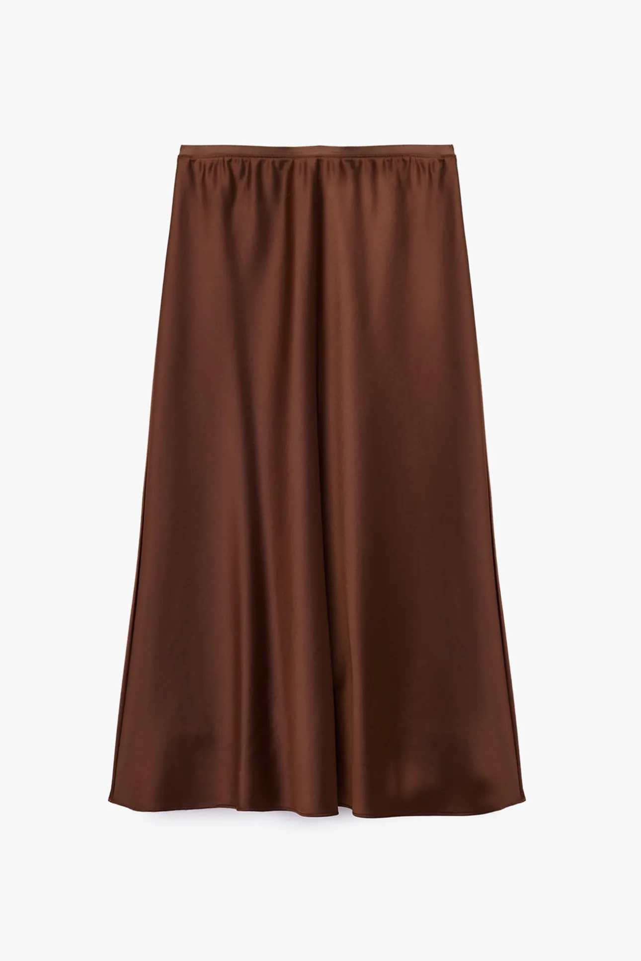 Falda midi de corte regular con cintura est&aacute;ndar