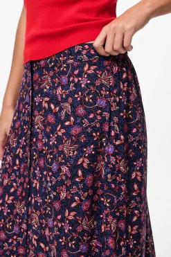 Falda midi de flores