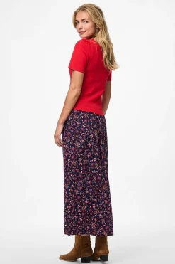 Falda midi de flores