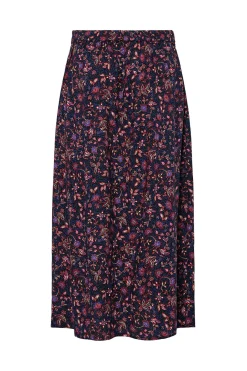 Falda midi de flores