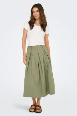 Falda midi de tablas