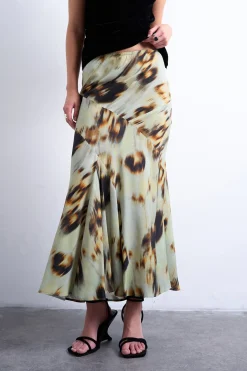 Falda midi de viscosa