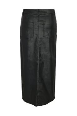 Falda midi efecto coated.