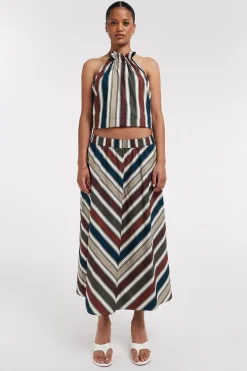 Falda midi estampada