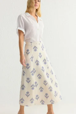 Falda midi estampada