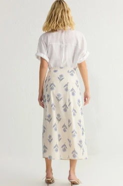 Falda midi estampada