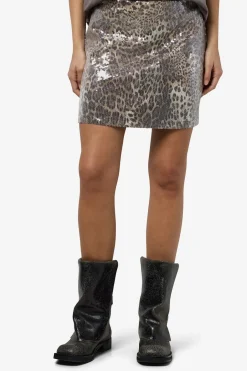 falda midi lentejuelas animal