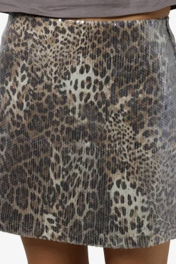 falda midi lentejuelas animal