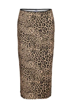 Falda midi leopardo cinturilla