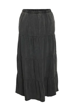 Falda midi panelada washed