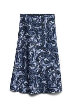 Falda midi satinada