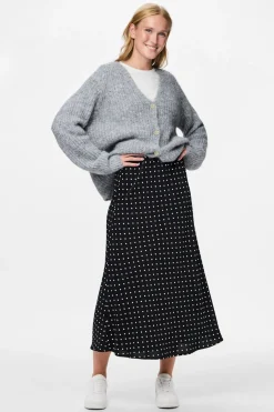 Falda tobillera lunares sat&eacute;n