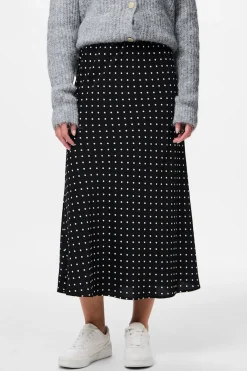 Falda tobillera lunares sat&eacute;n