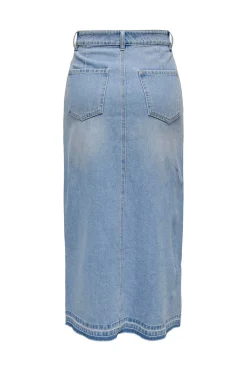 Falda vaquera larga con apertura frontal