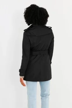 Gabardina abotonada con cintur&oacute;n