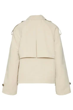 Gabardina corta cuello de solapa