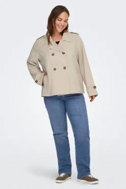 Gabardina corta talla grande