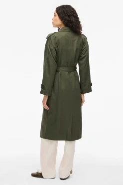 Gabardina larga anudada