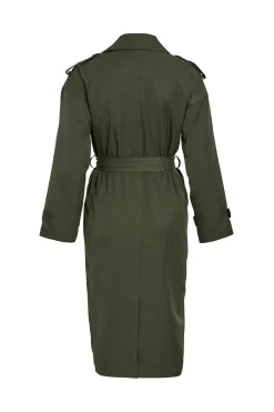 Gabardina larga anudada