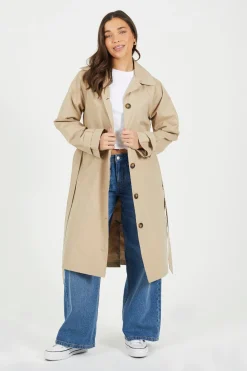 Gabardina larga con cintur&oacute;n