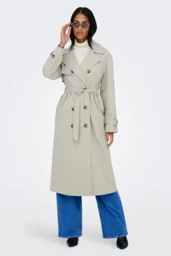 Gabardina larga con cinturón