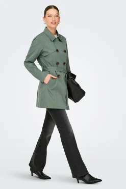 Gabardina midi con cintur&oacute;n