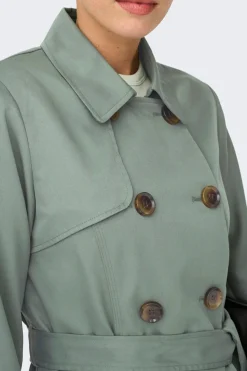 Gabardina midi con cintur&oacute;n