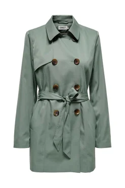 Gabardina midi con cintur&oacute;n