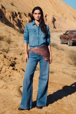 Jeans anchos tiro alto