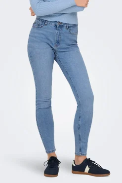 Jeans skinny tiro alto