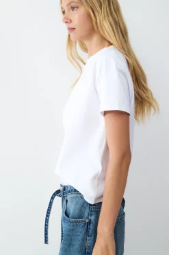 Jeans wide leg detalle cord&oacute;n