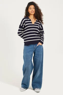 Jersey a rayas con cuello polo