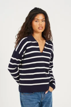 Jersey a rayas con cuello polo