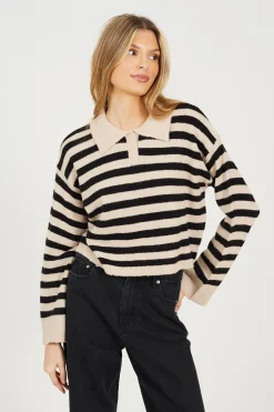 Jersey a rayas con cuello polo