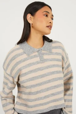 Jersey a rayas con cuello polo