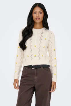 Jersey con calados y bordados