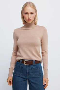 Jersey cuello alto botones puños