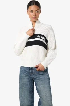 Jersey cuello alto cremallera bordado