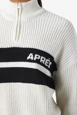 Jersey cuello alto cremallera bordado